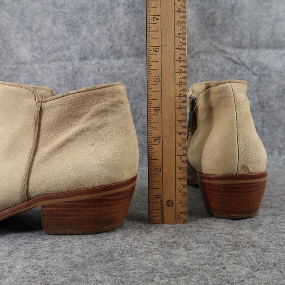 Sam Edelman Shoes Womens 7.5 Bootie Fashion Petty Leather Classic Tan Block Heel - Picture 6 of 14